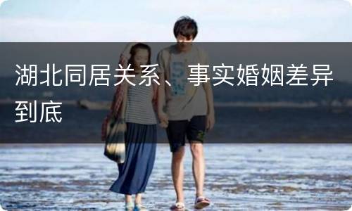 湖北同居关系、事实婚姻差异到底