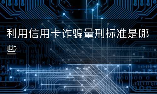 利用信用卡诈骗量刑标准是哪些