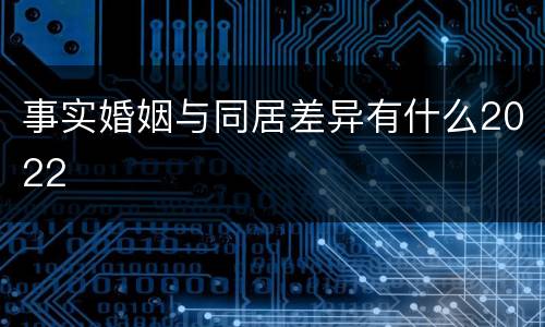 事实婚姻与同居差异有什么2022