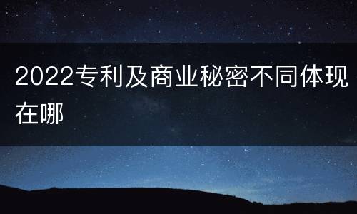2022专利及商业秘密不同体现在哪