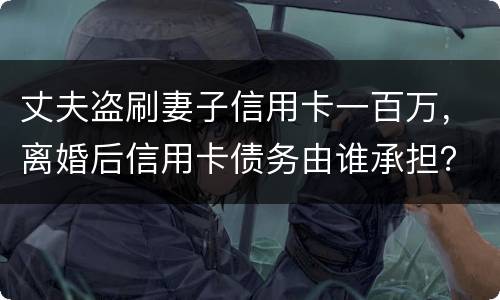 丈夫盗刷妻子信用卡一百万，离婚后信用卡债务由谁承担？