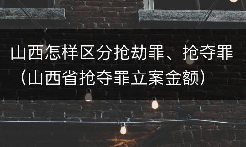 山西怎样区分抢劫罪、抢夺罪（山西省抢夺罪立案金额）