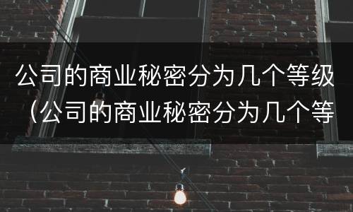 公司的商业秘密分为几个等级（公司的商业秘密分为几个等级分别是）