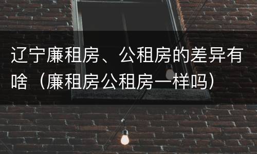 辽宁廉租房、公租房的差异有啥（廉租房公租房一样吗）
