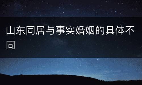 山东同居与事实婚姻的具体不同