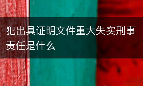 犯出具证明文件重大失实刑事责任是什么
