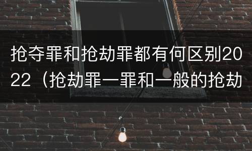 抢夺罪和抢劫罪都有何区别2022（抢劫罪一罪和一般的抢劫罪）