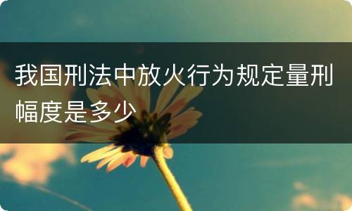 我国刑法中放火行为规定量刑幅度是多少