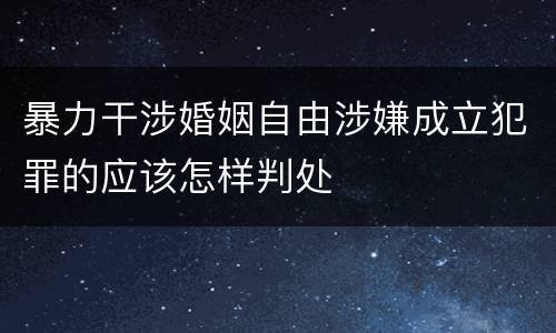 暴力干涉婚姻自由涉嫌成立犯罪的应该怎样判处