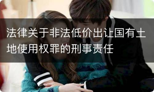法律关于非法低价出让国有土地使用权罪的刑事责任