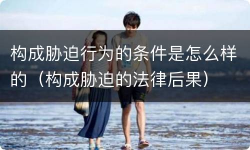 构成胁迫行为的条件是怎么样的（构成胁迫的法律后果）