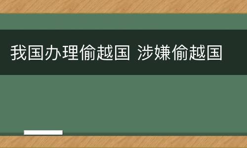 我国办理偷越国 涉嫌偷越国
