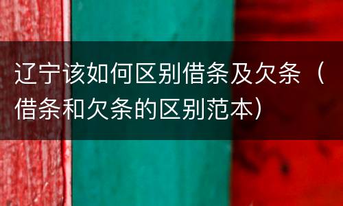 辽宁该如何区别借条及欠条（借条和欠条的区别范本）