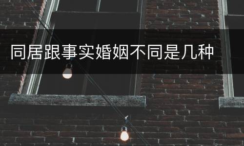 同居跟事实婚姻不同是几种