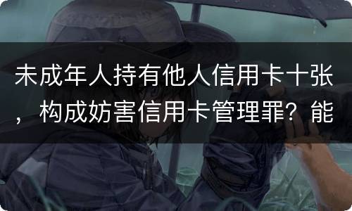 未成年人持有他人信用卡十张，构成妨害信用卡管理罪？能取保吗