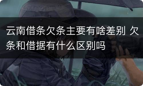 云南借条欠条主要有啥差别 欠条和借据有什么区别吗