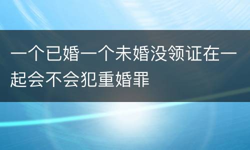 一个已婚一个未婚没领证在一起会不会犯重婚罪