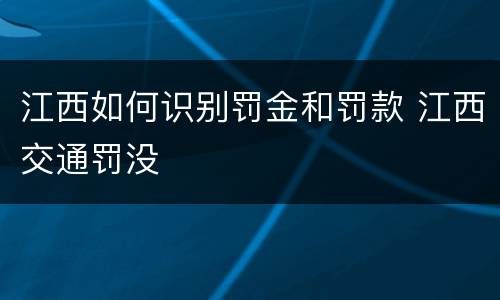 江西如何识别罚金和罚款 江西交通罚没