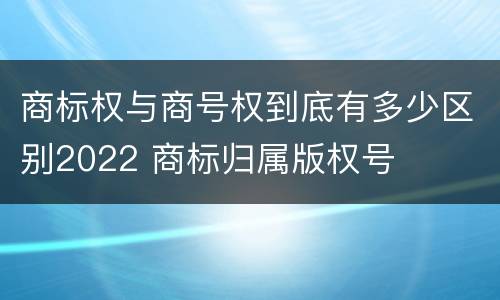 商标权与商号权到底有多少区别2022 商标归属版权号