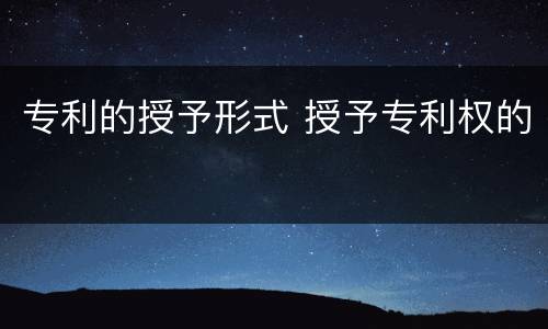 专利的授予形式 授予专利权的
