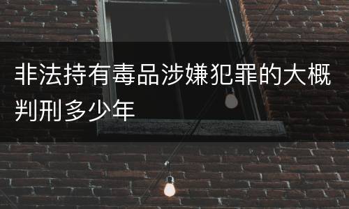 非法持有毒品涉嫌犯罪的大概判刑多少年
