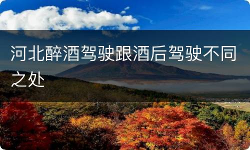 河北醉酒驾驶跟酒后驾驶不同之处