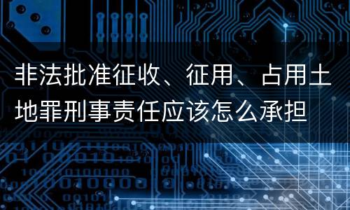 非法批准征收、征用、占用土地罪刑事责任应该怎么承担