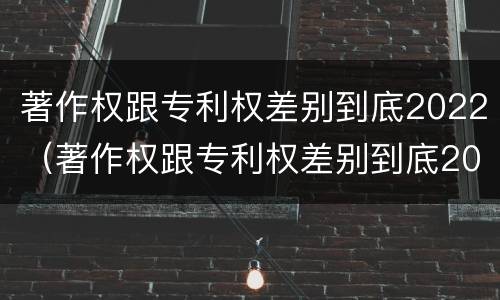 著作权跟专利权差别到底2022（著作权跟专利权差别到底2022年）