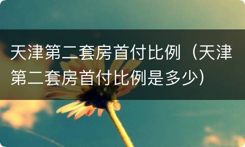 天津第二套房首付比例（天津第二套房首付比例是多少）