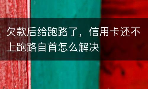 欠款后给跑路了，信用卡还不上跑路自首怎么解决