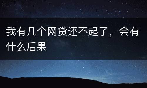 我有几个网贷还不起了，会有什么后果