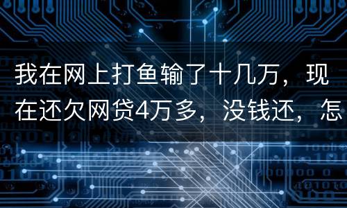 我在网上打鱼输了十几万，现在还欠网贷4万多，没钱还，怎么办