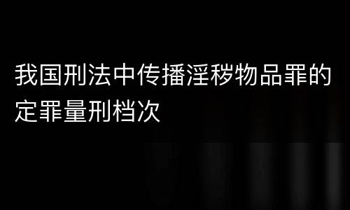 我国刑法中传播淫秽物品罪的定罪量刑档次