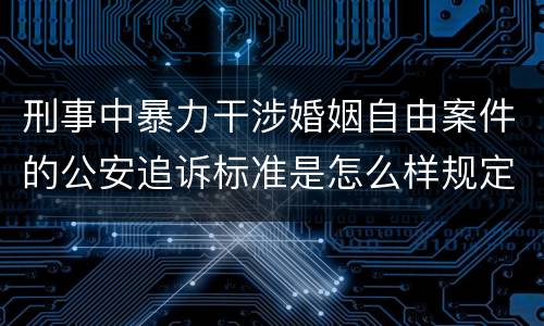 刑事中暴力干涉婚姻自由案件的公安追诉标准是怎么样规定