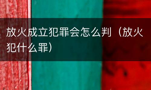 放火成立犯罪会怎么判（放火犯什么罪）