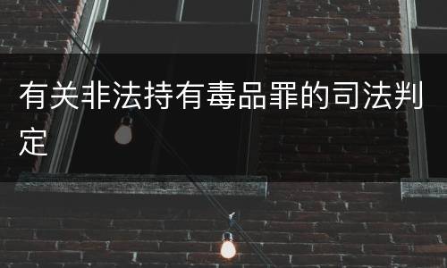 有关非法持有毒品罪的司法判定