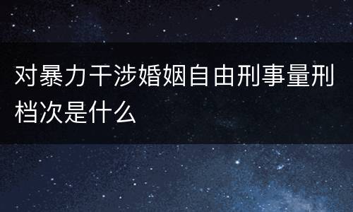 对暴力干涉婚姻自由刑事量刑档次是什么