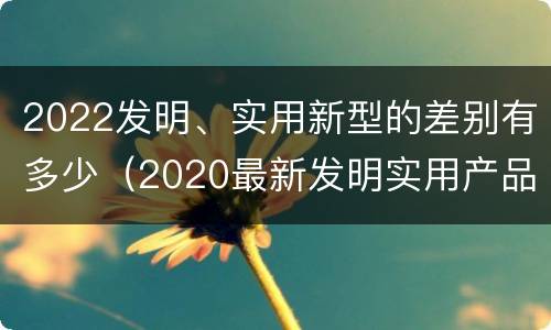 2022发明、实用新型的差别有多少（2020最新发明实用产品）