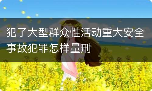 犯了大型群众性活动重大安全事故犯罪怎样量刑