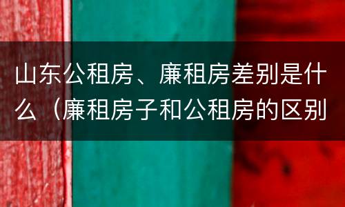 山东公租房、廉租房差别是什么（廉租房子和公租房的区别）