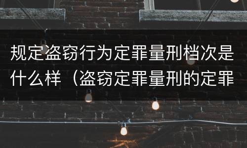 规定盗窃行为定罪量刑档次是什么样（盗窃定罪量刑的定罪标准）