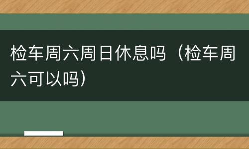 检车周六周日休息吗（检车周六可以吗）