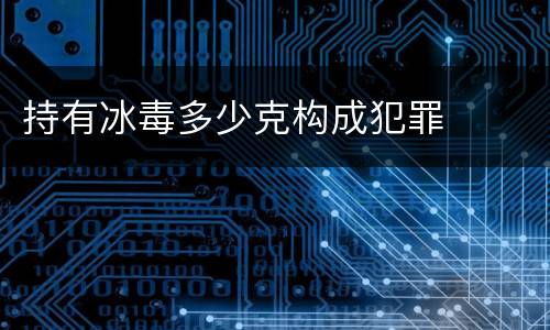持有冰毒多少克构成犯罪