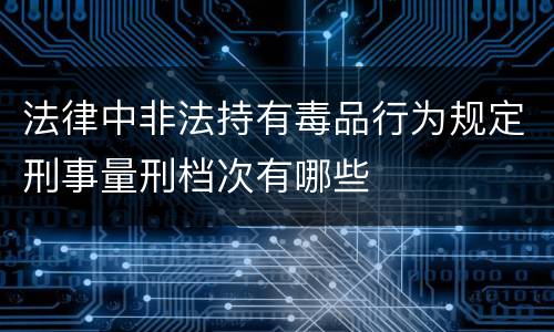 法律中非法持有毒品行为规定刑事量刑档次有哪些