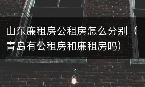 山东廉租房公租房怎么分别（青岛有公租房和廉租房吗）