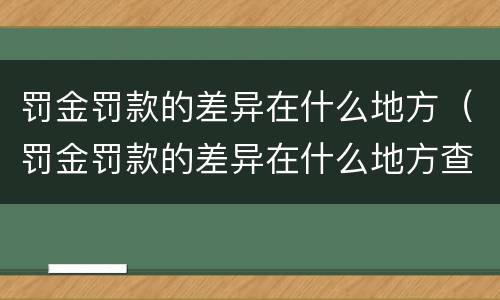 罚金罚款的差异在什么地方（罚金罚款的差异在什么地方查）