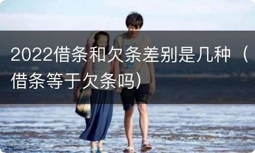 2022借条和欠条差别是几种（借条等于欠条吗）