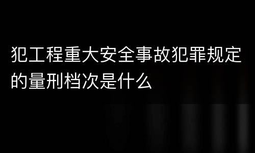 犯工程重大安全事故犯罪规定的量刑档次是什么