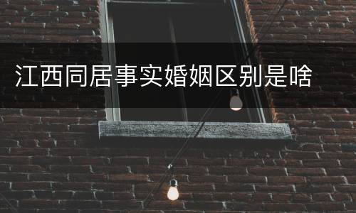 江西同居事实婚姻区别是啥