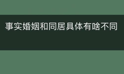 事实婚姻和同居具体有啥不同